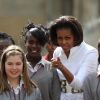 Michelle Obama rencontre des écolières d'Oxford, le 25 mai 2011.