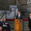 Fait rare, Barack Obama s'adresse aux deux chambres du parlement exceptionnellement réunies à Wesminster Hall, à Londres le 25 mai 2011.