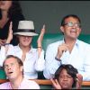 Jean-Luc Delarue et Anissa lors de la finale du tournoi de Roland-Garros, le diamnche 5 juin 2011.