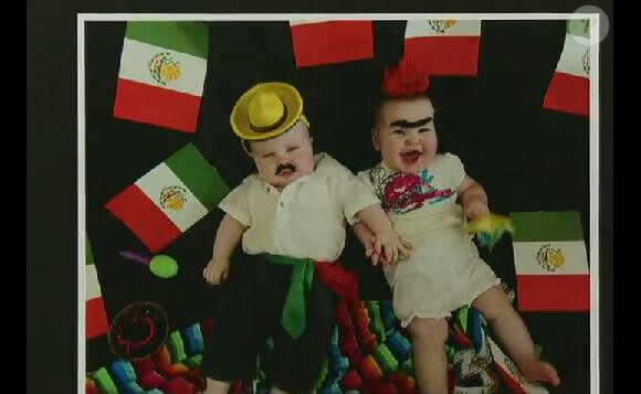 Les enfants de Neil Patrick Harris grimé par lui sur une photo montrée sur le Late Show le 9 juin 2011