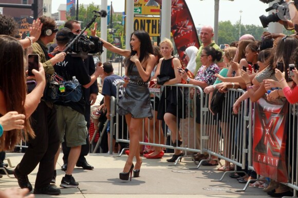 Nicole Scherzinger arrive aux auditions X Factor à Newark aux Etats-Unis le 9 juin 2011