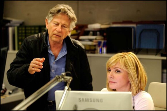 Kim Cattrall et Roman Polanski sur le tournage de The Ghost Writer, sortie en salle en mars 2010.