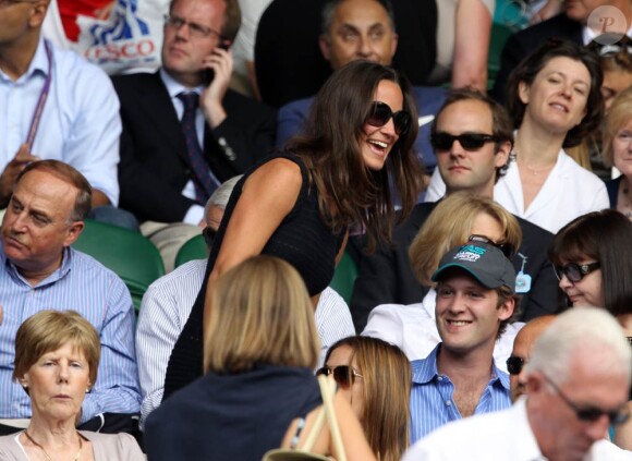 Pippa Middleton arrive au tournoi de Wimbledon.