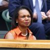 Condoleezza Rice dans les gradins du tournoi de Wimbledon, assiste à la finale femmes, le 3 juillet 2011.