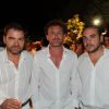 Clovis Cornillac, Jean-Paul Rouve et FX Demaison lors de la soirée blanche aux Moulins de Ramatuelle. Dimanche 10 juillet 2011