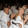 Nagui et Mélanie lors de la soirée blanche aux Moulins de Ramatuelle. Dimanche 10 juillet 2011