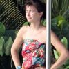 Paulina Porizkova en vacances sous le soleil des Caraïbes. Fin juin 2011