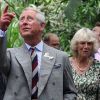 Le prince Charles et son épouse Camilla Parker Bowles célébraient le 10e anniversaire du Projet Eden, dans le Devon, le 12 juillet 2011.