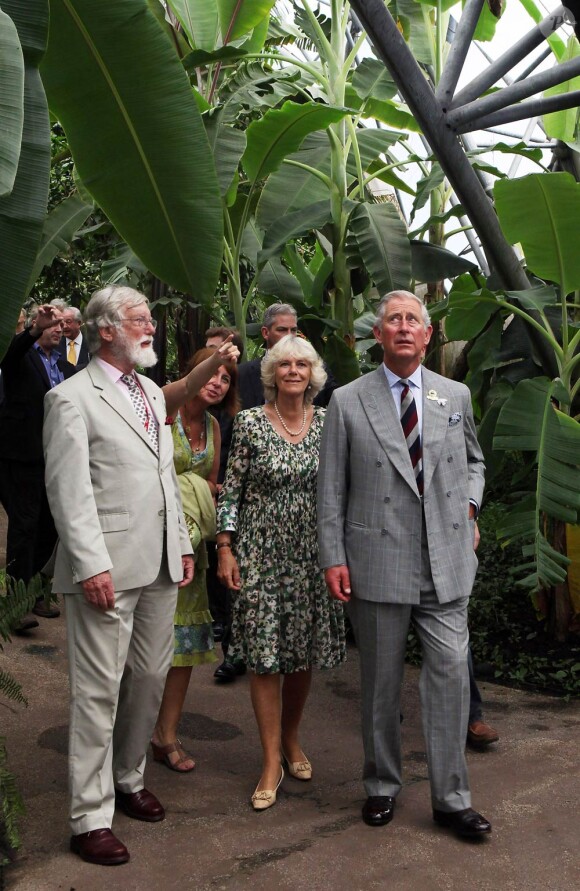 Le prince Charles et Camilla Parker Bowles célébraient le 10e anniversaire du Projet Eden, dans le Devon, le 12 juillet 2011.