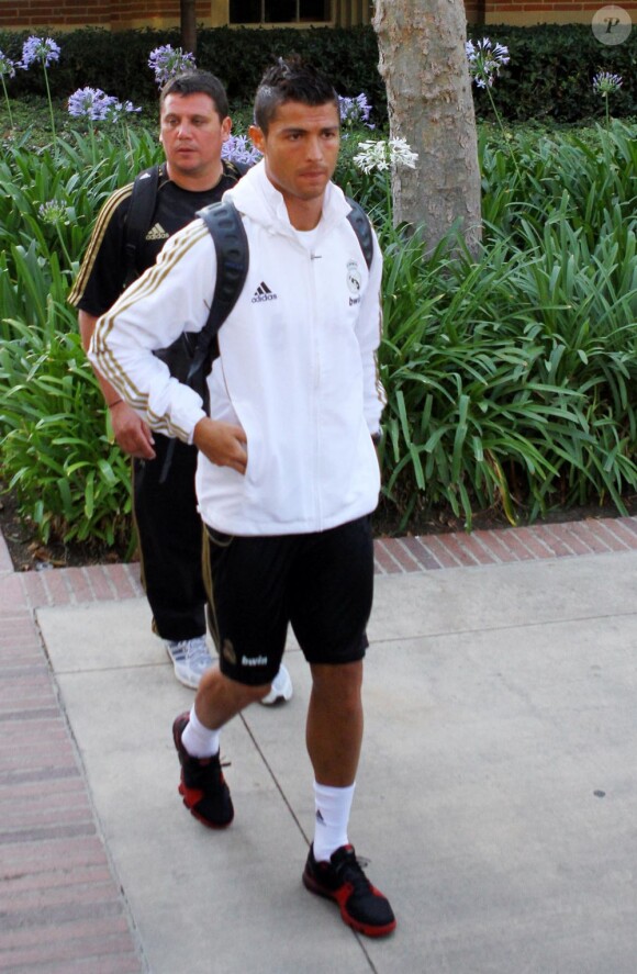 Christiano Ronaldo lors de l'entrainement avant le match Los Angeles-real de Madrid le 15 juillet 2011