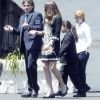 Les enfants de Michael Jackson, à Los Angeles, le 10 juillet 2011. Paris, Blanket et Prince sortent de l'église.
