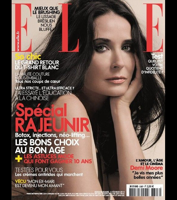 Demi Moore en couverture du magazine Elle France de février 2011.