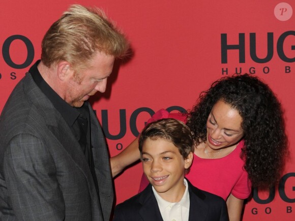 Boris Becker avec sa femme Lilly et son fils Elias à la soirée Hugo Boss à Berlin le 7 juillet 2011