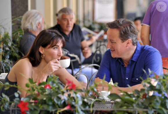 Le premier ministre britannique David Cameron et son épouse Samantha profitent de quelques jours de vacances en Italie, le 31 juillet 2011.