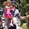 Gabriel Aubry a été cherché sa fille Nahla à l'école à Los Angeles, le 1e août 2011