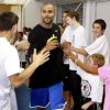 Tony Parker participe à un match de basket de charité organisé par le basketteur français Boris Diaw, pour l'association Babac'ards, le 19 juillet 2011