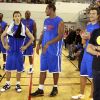 Frederic Beigbeder participe à un match de basket de charité organisé par le basketteur français Boris Diaw, pour l'association Babac'ards, le 19 juillet 2011