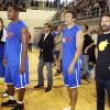 Frederic Beigbeder participe à un match de basket de charité organisé par le basketteur français Boris Diaw, pour l'association Babac'ards, le 19 juillet 2011