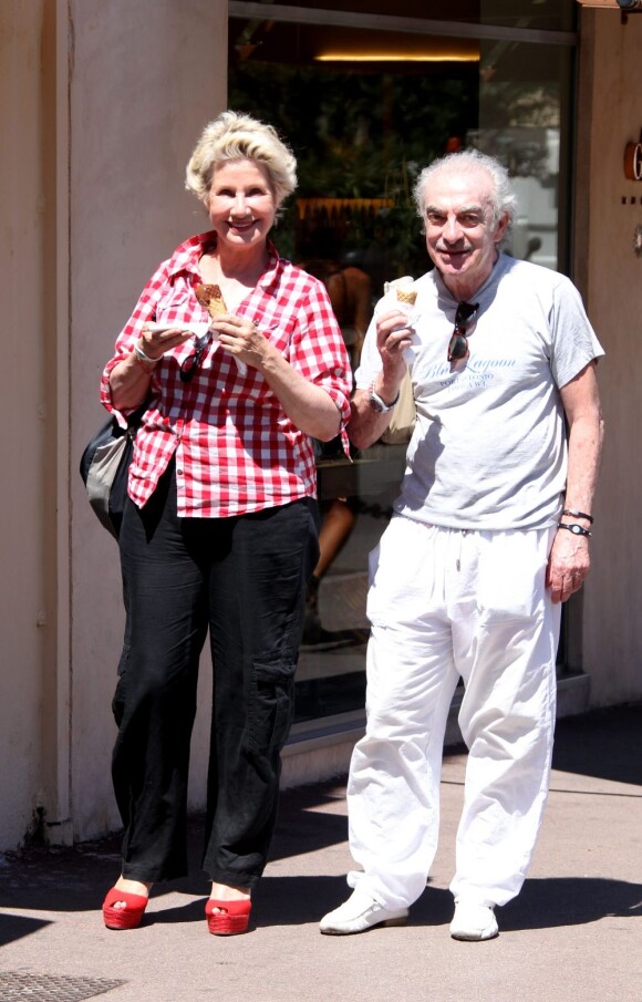 Danièle Gilbert et son époux Patrick à Saint-Tropez, le 16 août 2011.