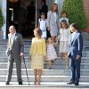 La famille royale d'Espagne accueille le Pape Benoit XVI au palais de la Zarzuela. Le 19 août 2011