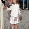 Célébration des 10 ans de mariage du prince Haakon et de la princesse Mette-Marit à Oslo, le 25 août 2011 : la petite prince Ingrid Alexandra ssortie à sa maman, adorable...