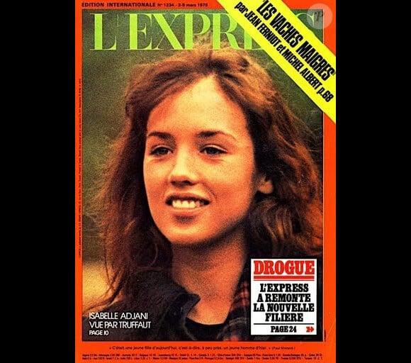 Mars 1975 : Isabelle Adjani couvre le magazine L'Express.