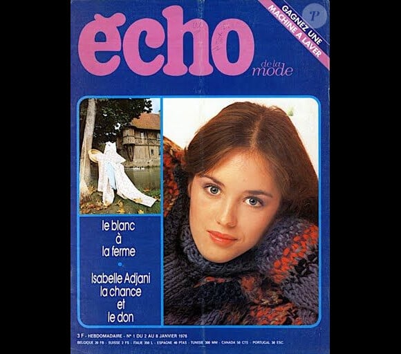 Isabelle Adjani à 20 ans, en couv' du magazine Echo. 2 janvier 1976.