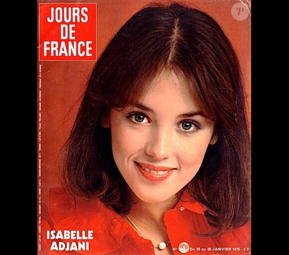 Le visage pure d'Isabelle Adjani en couverture de Jours De France pour son numéro du 20 janvier 1975.