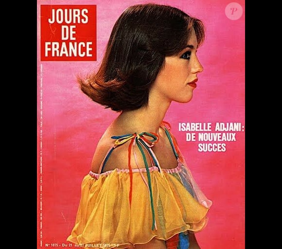 L'actrice Isabelle Adjani en couv' de Jours De France pour son numéro du 21 juillet 1975.