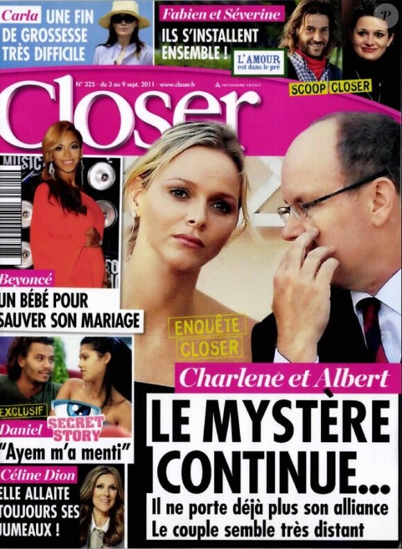 Le magazine Closer en kiosques le samedi 3 septembre 2011.