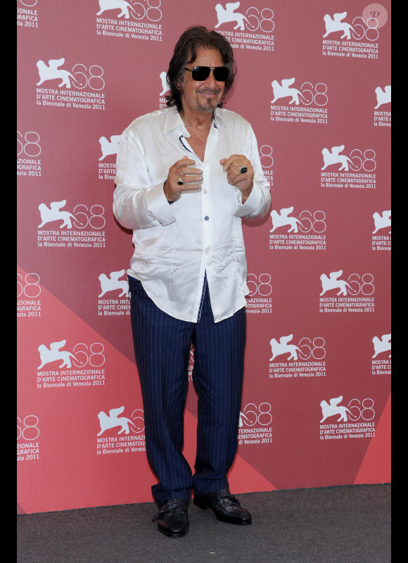 Al Pacino lors du photocall du film Wilde Salome, au festival de Venise le 4 septembre 2011