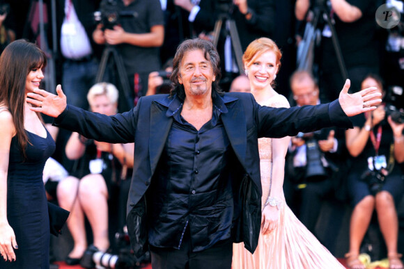 Lucila Sola, Al Pacino et Jessica Chastain lors du festival de Venise le 4 septembre 2011, pour la présentation du film Wilde Salome