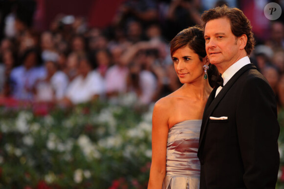 Colin Firth et sa femme Livia lors de la présentation au festival de Venise du film La Taupe le 5 septembre 2011