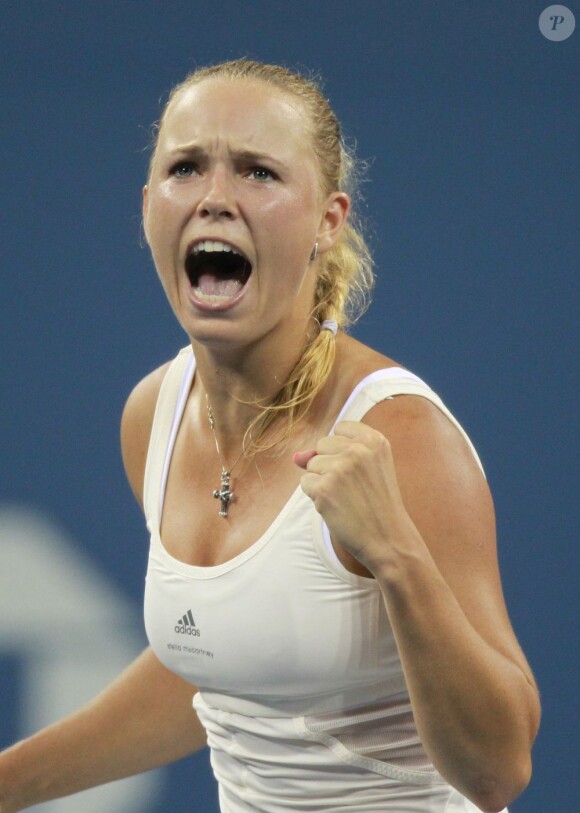 Caroline Wozniacki a bataillé ferme durant trois heures lors de son match face à Svetlana Kuznetsova lors du huitième de final de l'US Open 2011 le lundi 5 septembre 2011