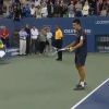 Novak Djokovic est un grand habitué des imitations, comme ici avec John McEnroe lors de l'US Open 2011