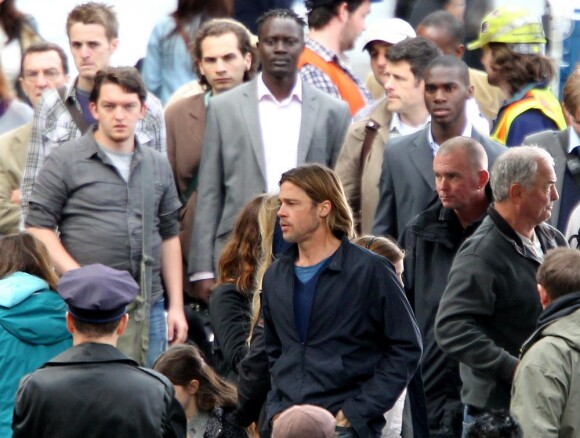 Brad Pitt sur le tournage du film World War Z en Ecosse en août 2011