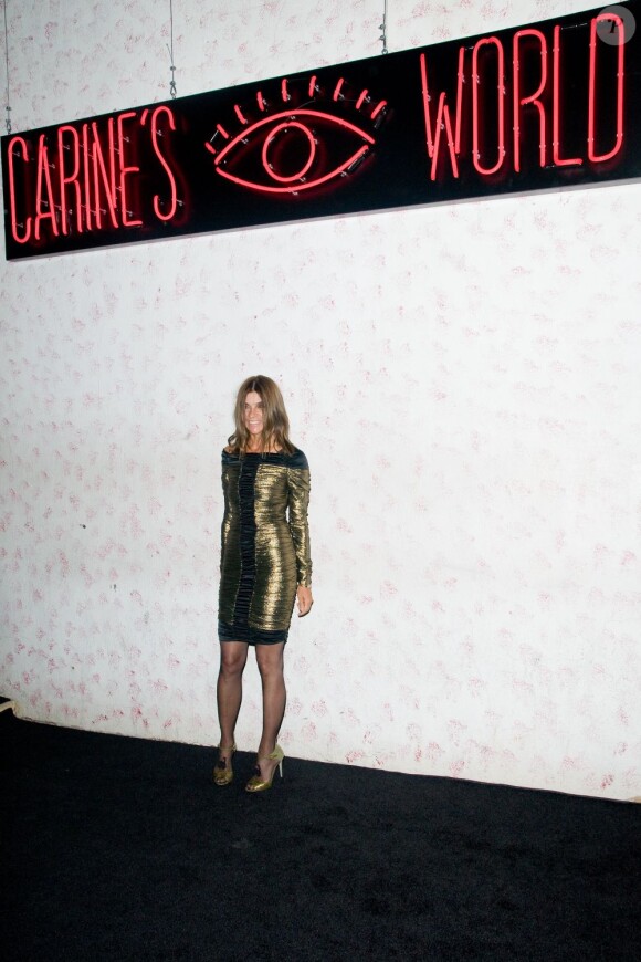 Carine Roitfeld, l'ancienne rédactrice en chef du Vogue français, à sa soirée organisée en partenariat avec les magasins Barney's, à New York, le 10 septembre 2011