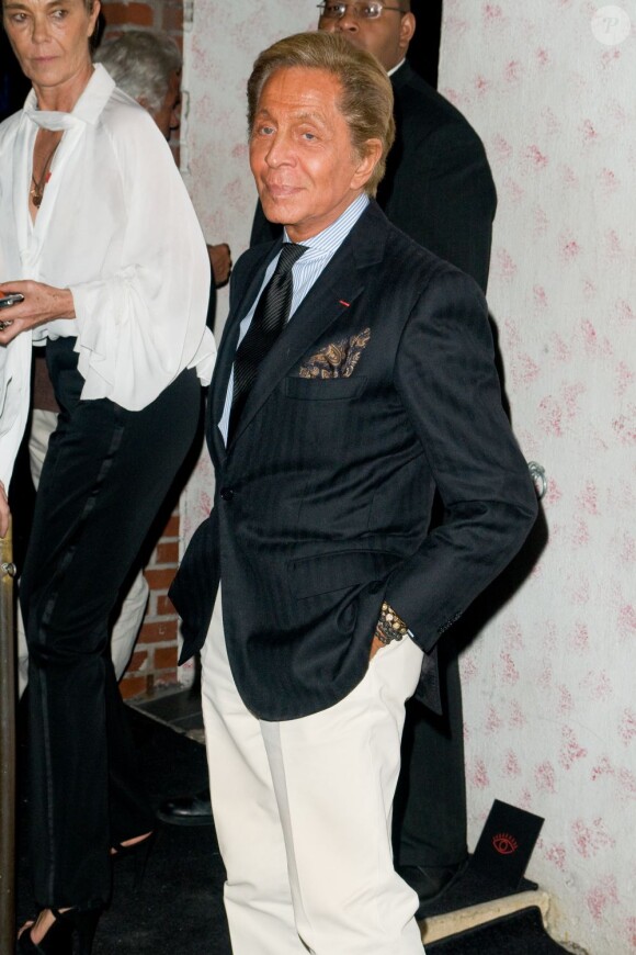Valentino à la soirée organisée par Carine Roitfeld, l'ancienne rédactrice en chef du Vogue français, à New York, le 10 septembre 2011