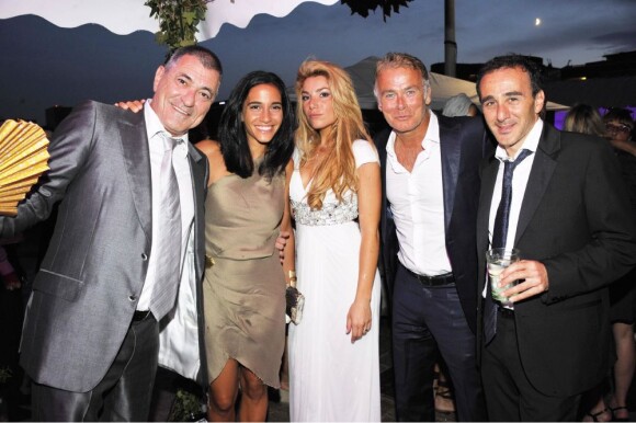 Mariage de Jean-Marie Bigard et Lola, au Café Barge, à Paris. Franck Dubosc, son épouse Danièle et Elie Semoun y assistent. Le 3 septembre 2011