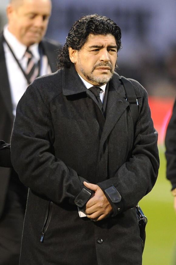 Diego Maradona, ici à Londres le 21 novembre 2011, pourrait être impliqué dans une affaire de corruption