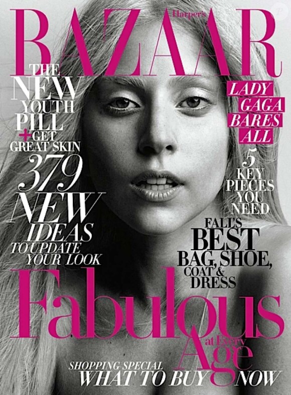 Gaga en couverture de Harper's Bazaar US, shootée par Inez et Vinoodh, octobre 2011.