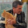 Antonio Banderas et des chats lors du photocall du Chat Potté en Russie le 26 septembre 2011. 