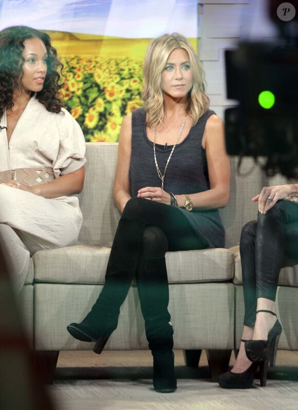 Jennifer Aniston, Alicia Key et Demi Moore sur le plateau de l'émission Good Morning America, à New York, le 26 septembre 2011.
