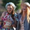 Serena (Blake Lively) et Blair (Leighton Meester) sur le tournage de Gossip Girl