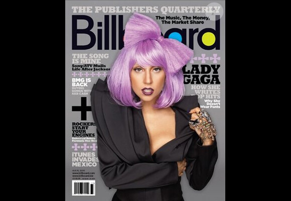 A l'époque du style pop-color, Lady Gaga posait en Une du magazine Billboard. Août 2009.