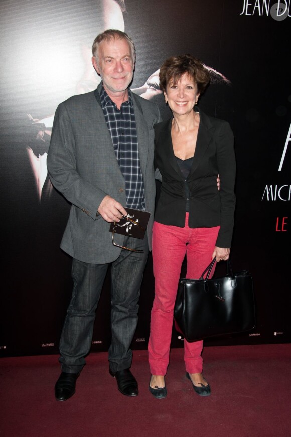 Catherine Laborde et son époux à la projection de The Artist, le 28 septembre 2011.