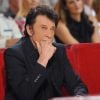 Johnny Hallyday sur le plateau de Vivement Dimanche, émission présentée par Michel Drucker et diffusée le 2 octobre 2011. Prise de vue effectuée le 28 septembre 2011