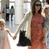 Jennifer Garner enceinte et ses deux filles Violet et Seraphina  se rendent à un musée avec une amie à Los Angeles le 9 octobre 2011 