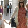 Jennifer Garner enceinte et ses deux filles Violet et Seraphina  se rendent à un musée avec une amie à Los Angeles le 9 octobre 2011 