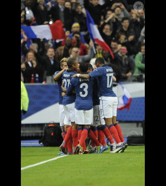 L'équipe de France le 11 octobre 2011 à Saint-Denis après sa victoire sur la Bosnie dans le cadre des qualifications à l'Euro 2012